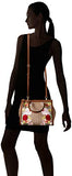 Calvin Klein Janae Signature Organizational Satchel, Textured Khaki/Brown/Luggage Floral