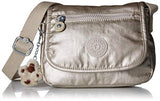 Kipling Women's Sabian Mini Bag, Adjustable Crossbody Strap, Magnetic Snap Closure, Cloud Grey/Metallic