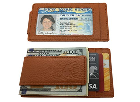 AVIMA Money Clip, Slim Front Pocket Wallet, Leather RFID Blocking Strong Magnet