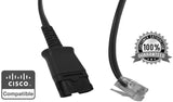 AvimaBasics Amplifier Coil Cord to QD Modular Plug | Stretchable, Durable, Quick Connect & Disconnect Grips & Ergonomic Cable | for H-Series Headsets, Cisco 7900 Series Phones - 26716-01