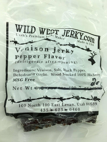 Premium Delicious 100% Natural Venison Pepper 2 OZ. Wild West Jerky