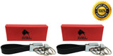 AVIMA Premium Elegant Classic Casual Durable Stylish Genuine Leather Strap Valet Key Chain Car Key Keyring Key Fob with 4 Detachable Key Rings, Black
