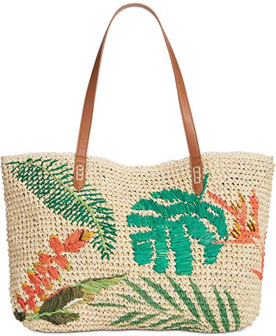 I.N.C. International Concepts Tropical Straw Tote, Natural/Multi