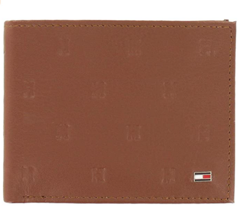 Tommy Hilfiger Men's Tan Genuine Leather | ID Holder | Bi-Fold Wallet