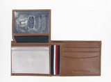 Tommy Hilfiger Men's Tan Genuine Leather | ID Holder | Bi-Fold Wallet