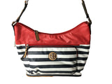 Used Giani Bernini Women's Canvas Stripe Shoulder Strap Hobo Handbag MSRP $99