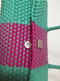 Artisan Mexican Handmade Woven Recycled Plastic Tote Basket Market Bag