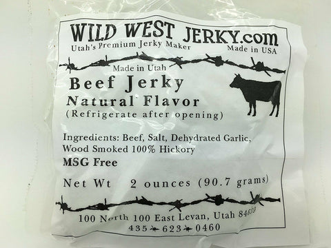 Premium Delicious 100% Natural Beef Natural 2 OZ. Wild West Jerky