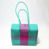 Artisan Mexican Handmade Woven Recycled Plastic Tote Basket Market Bag