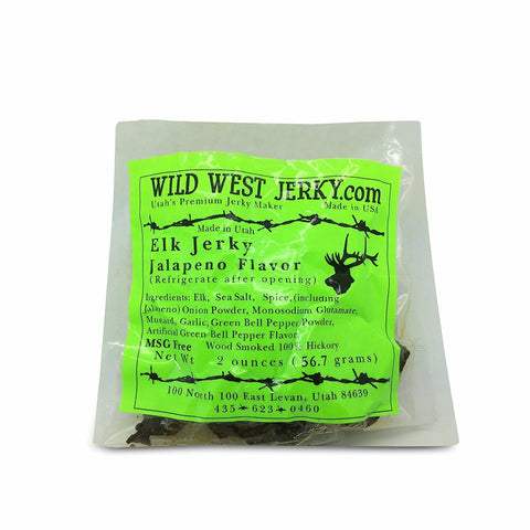 Premium Delicious 100% Natural Elk Jalapeño 2 OZ. Wild West Jerky